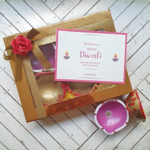 Diyas & Delights: A Perfect Diwali Hamper with Handmade Diyas, Chocolates, and Cards!
